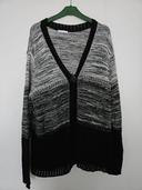 Gilet cardigan femme grande taille - gris et noir - taille 4 (46-48) - Diane Laury