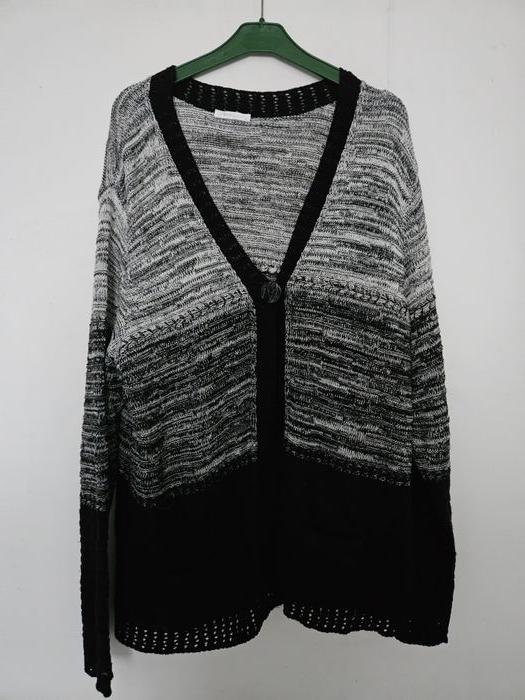 Gilet cardigan femme grande taille - gris et noir - taille 4 (46-48) - Diane Laury - photo numéro 1