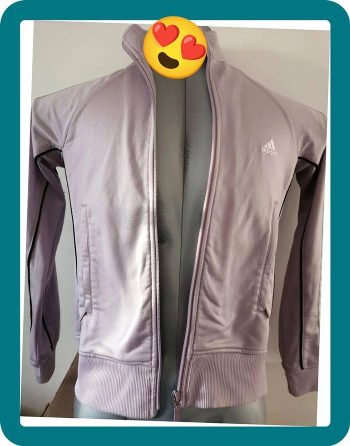 Gilet zippé Adidas rose taille 40 - photo numéro 3