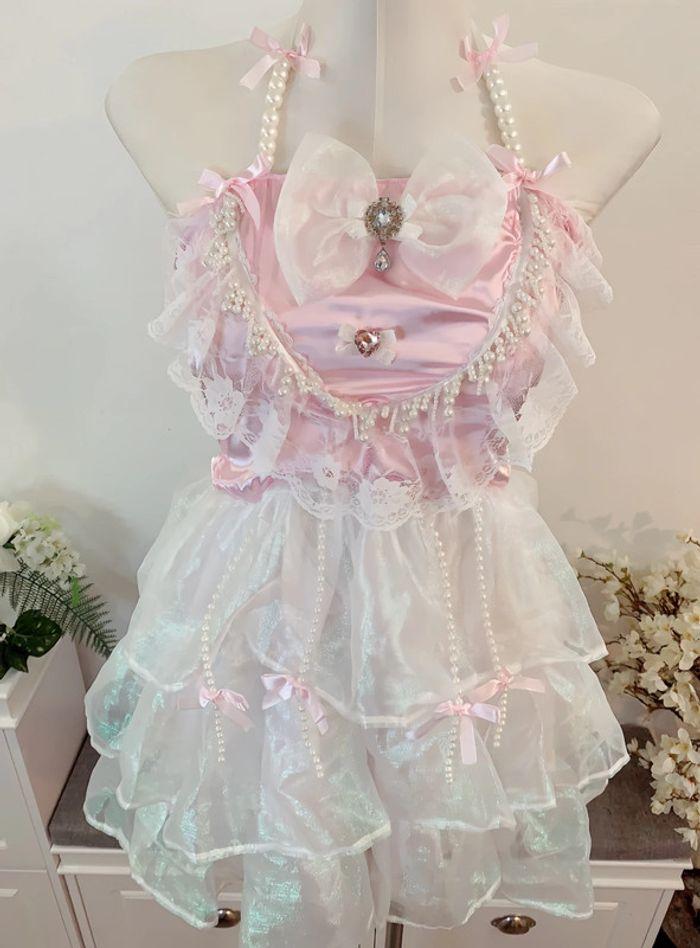 Dress Robe brilliante Pink Princess Lolita Cute Kawaii Manga Anime Cosplay Barbie - photo numéro 8