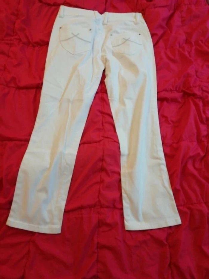 Pantalon my prettant Taille 42/44on blanc denim By Cache Cache - photo numéro 3