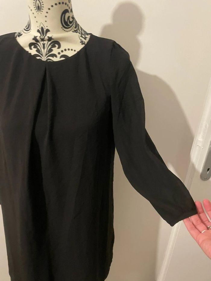 Robe noir à manches longues en voile doublé H&M taille 36 - photo numéro 2