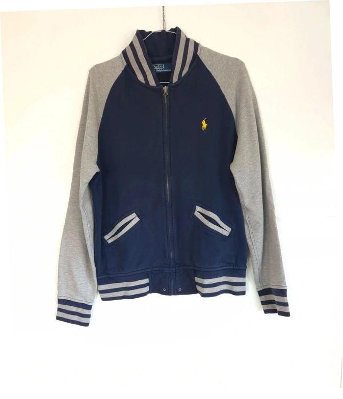 Blouson Ralph Lauren sweat taille M marine et gris - photo numéro 2