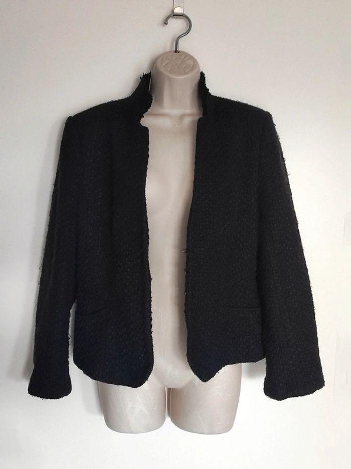 Veste blazer Tweed noir Vintage / Zara Basic - 36/S à 38/M - photo numéro 9