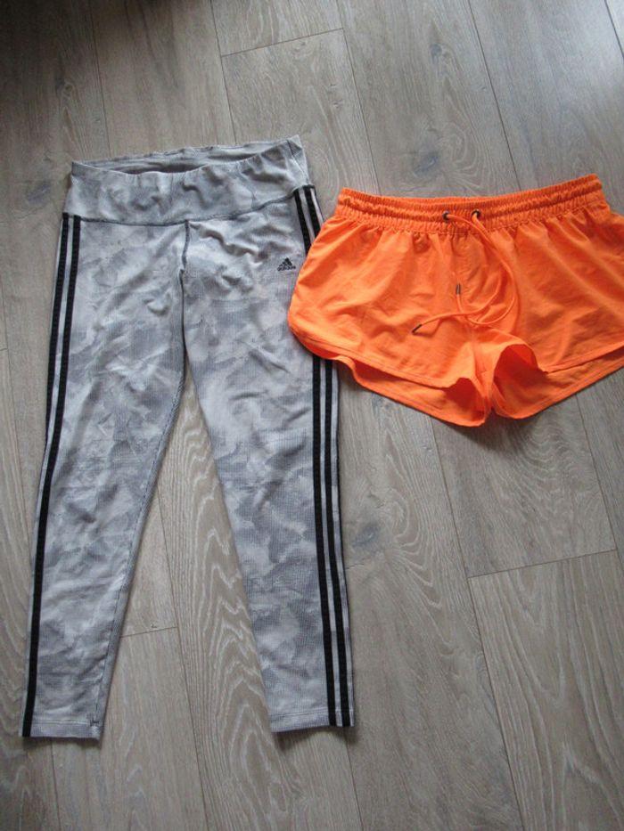 lot legging de sport adidas et short taille M tbe - photo numéro 1