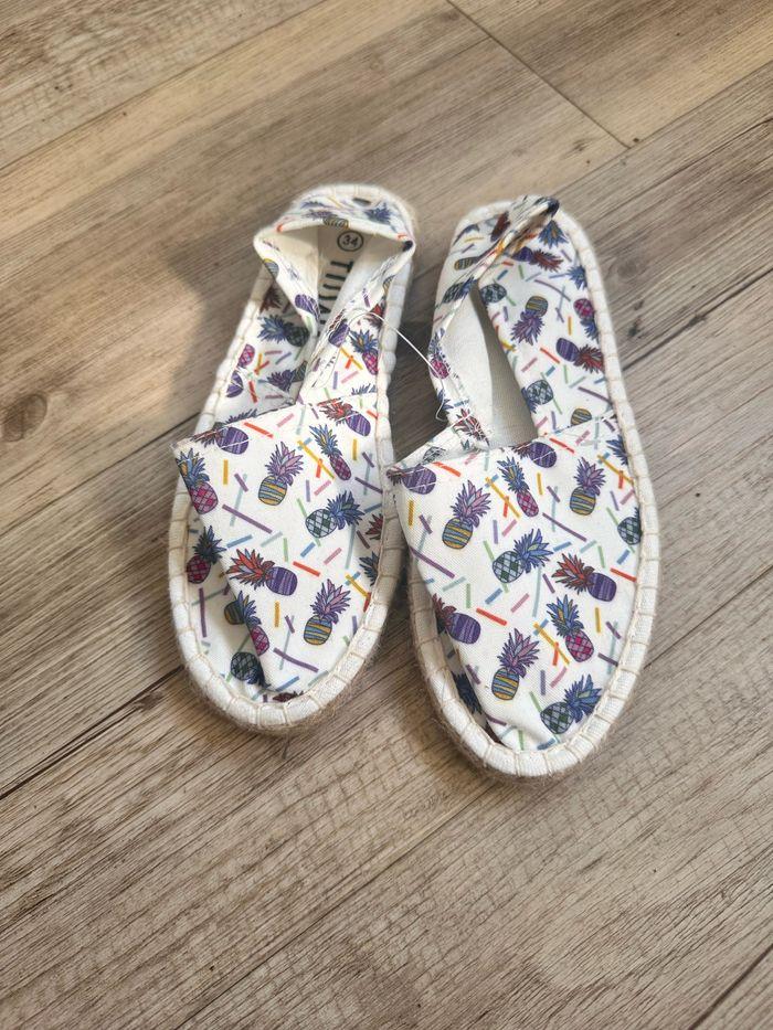 Espadrilles tissaia ananas taille 34 neuf - photo numéro 2