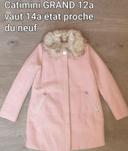 Manteau en laine rose grans 12 ans Catimini comme neuf