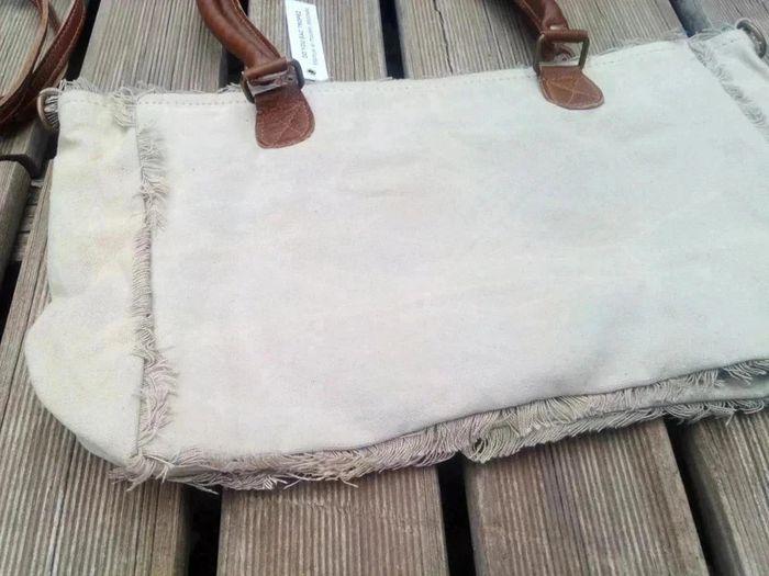 Sac à main beige et marron - photo numéro 4