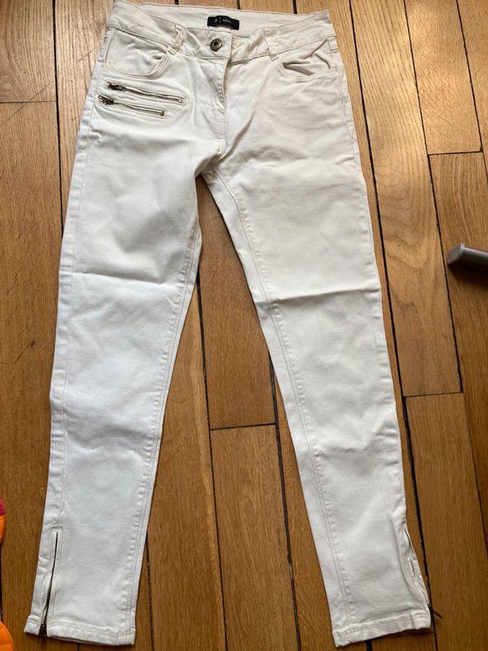 Pantalon slim crème t.34 - photo numéro 1