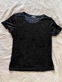 Teeshirt velour noir M