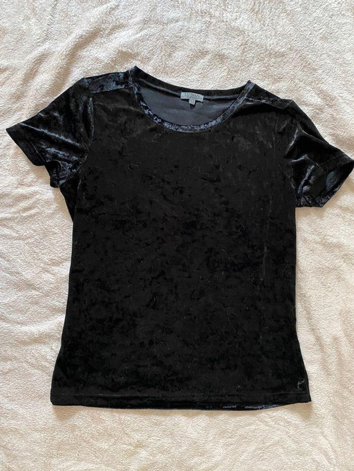 Teeshirt velour noir M