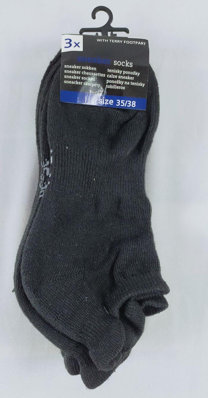 3 paires de chaussettes base mixte noir 35/38 Neuf