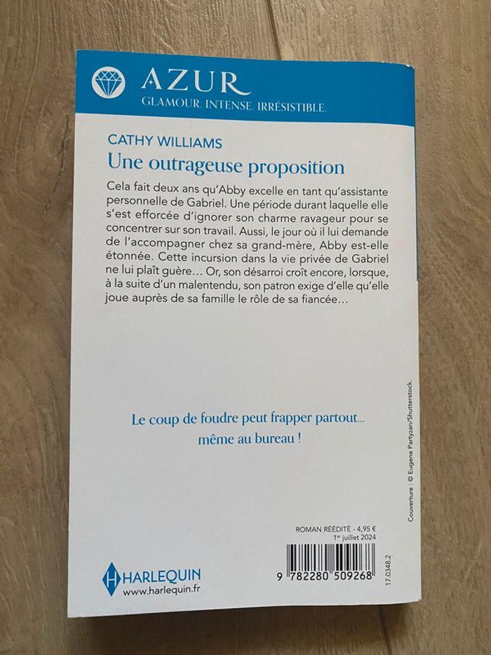 Une outrageuse proposition de Cathy Williams Harlequin Azur - photo numéro 2