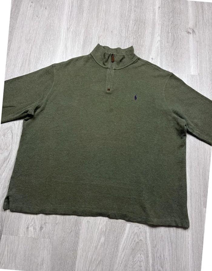 👕 Half Zip, Quart Zip, sweat col roulé à fermeture Ralph Lauren Kaki Taille XXL 👕 - photo numéro 9