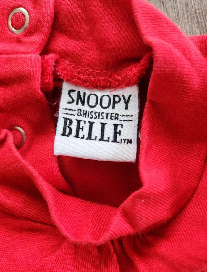 T-shirt haut manches longues Snoopy fille 12 mois - photo numéro 3