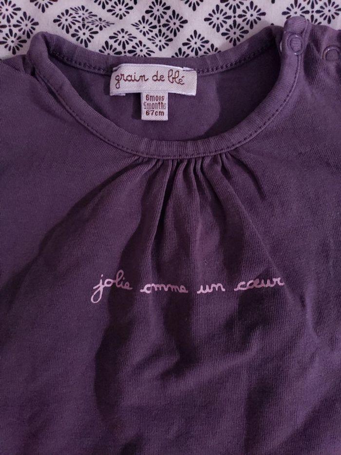 Maillot manches longues 6 mois fille "jolie comme un cœur" - photo numéro 2