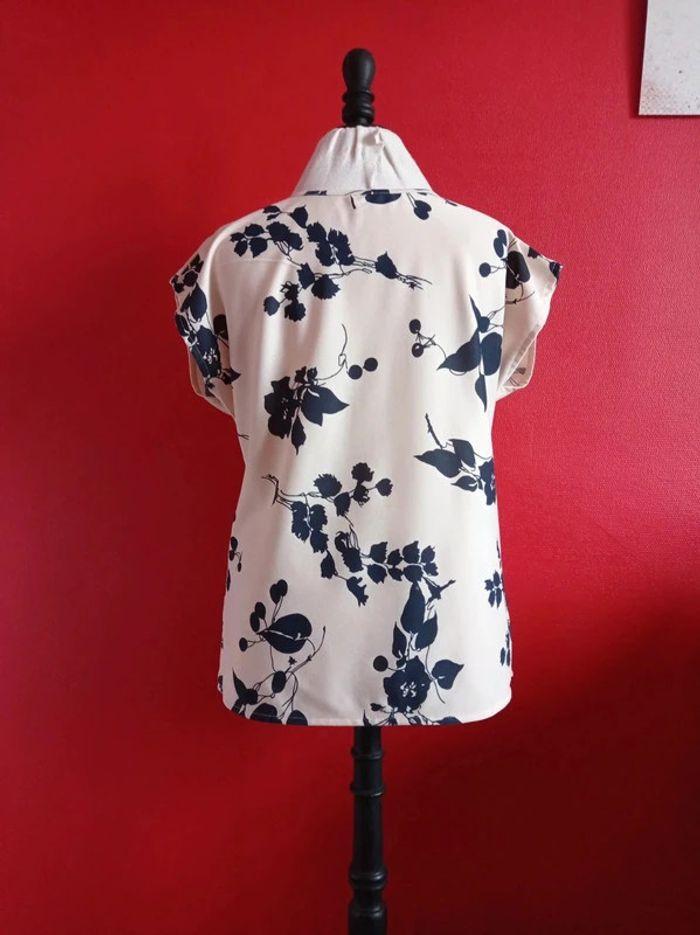 Blouse taille 44 Crème Fleurs Marine - photo numéro 10