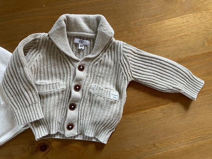 Lot de 2 pulls/gilet bébé 0-1 mois La Redoute et Bout Chou - photo numéro 4