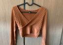 Crop top marron en tricot