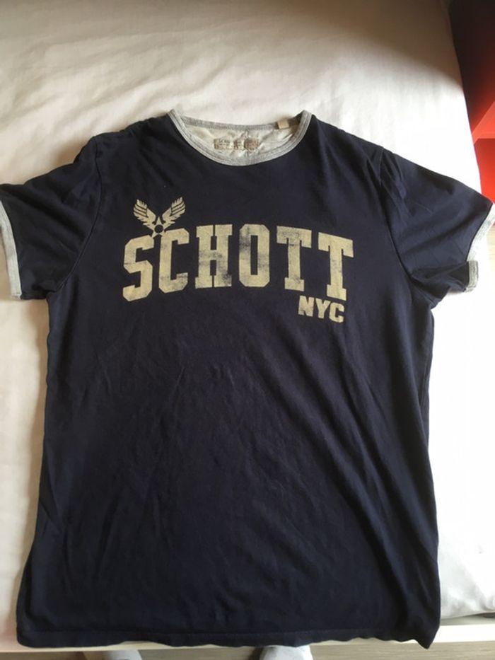 Teeshirt bleu Schott taille M - photo numéro 1