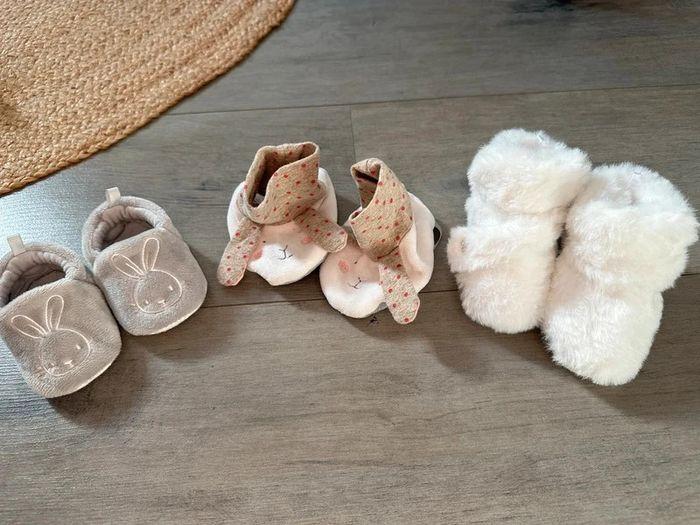 3 paires de chaussons bébé - photo numéro 1