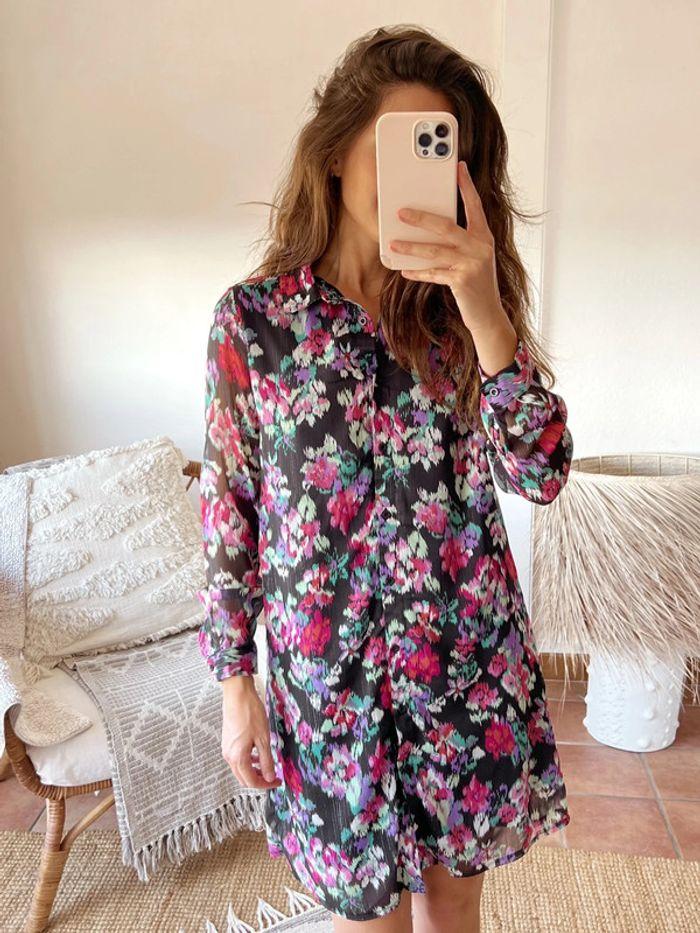 Robe chemise à fleurs Lilie Rose - photo numéro 1