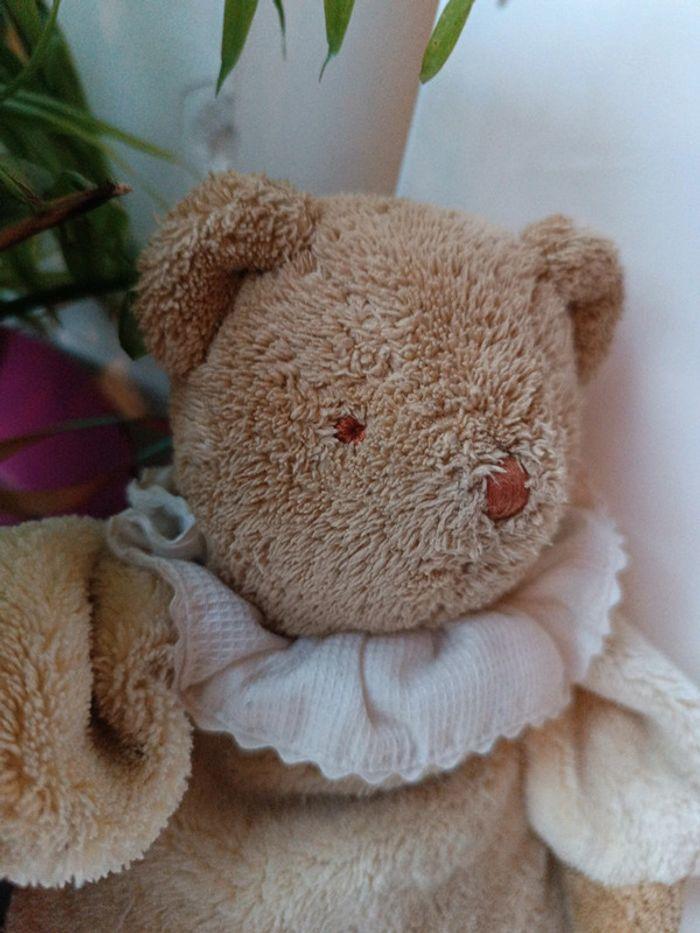 Trousselier Teddy Bear ours nounours peluche plush écru beige musical musique collerette vintage - photo numéro 2