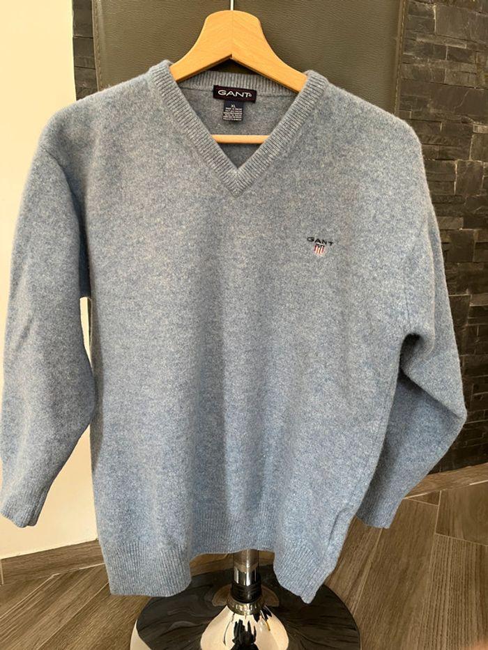 Pull Homme Col V - Bleu Ciel - photo numéro 2