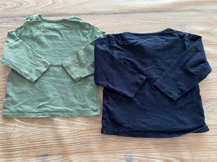 Lot de 2 T-shirts ML Kiabi 12 mois - photo numéro 2