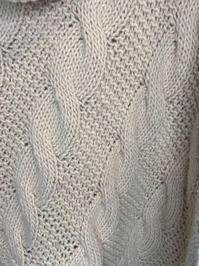 Poncho en maille tressée crème Dandara taille L / 40 - photo numéro 6