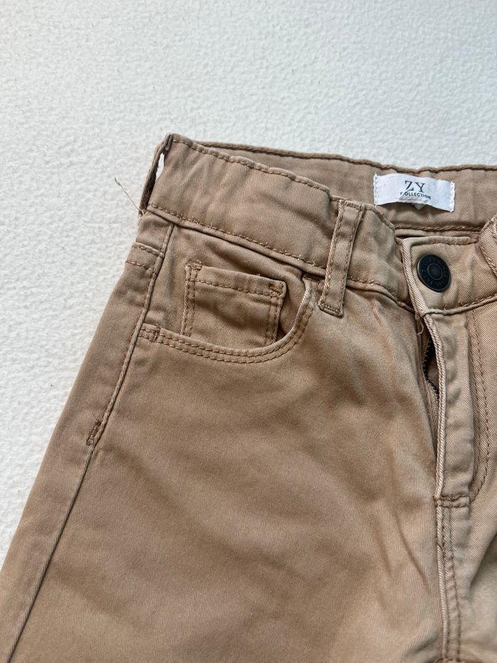 Jean droit beige, ajustable à la taille ZY - photo numéro 2