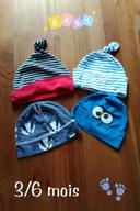 lot de 4 bonnets légers taille 3/6 mois