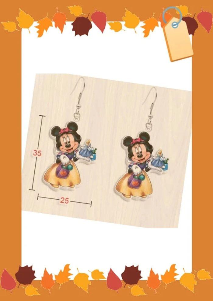 Paire de boucles d'oreilles 
Minnie
Disney
Halloween 
Princesse - photo numéro 2