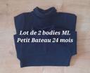 Lot de 2 bodies ML Petit Bateau 24 mois