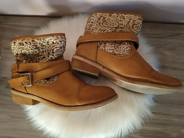 Magnifiques bottines Camel à strass - pointure 39 - photo numéro 2