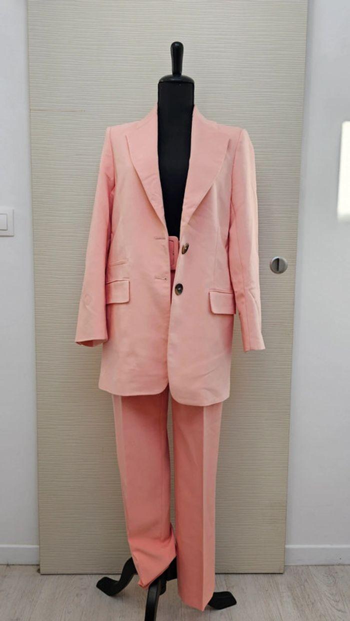 Ensemble tailleur pantalon blazer orange Zara - photo numéro 2