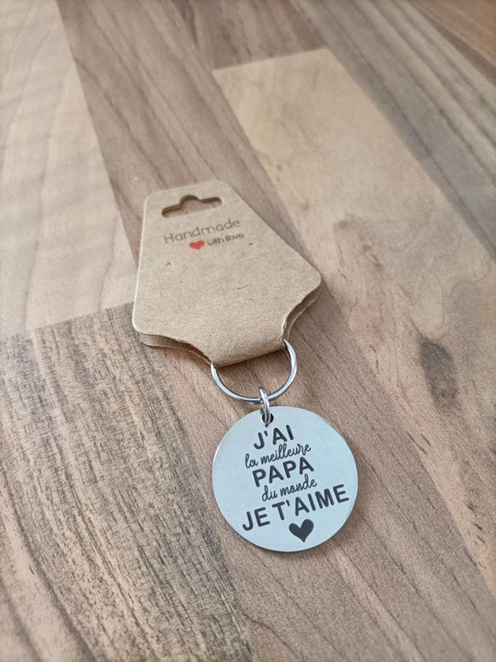 Porte clé neuf " j'ai le meilleur papa du monde. Je t'aime" - photo numéro 4