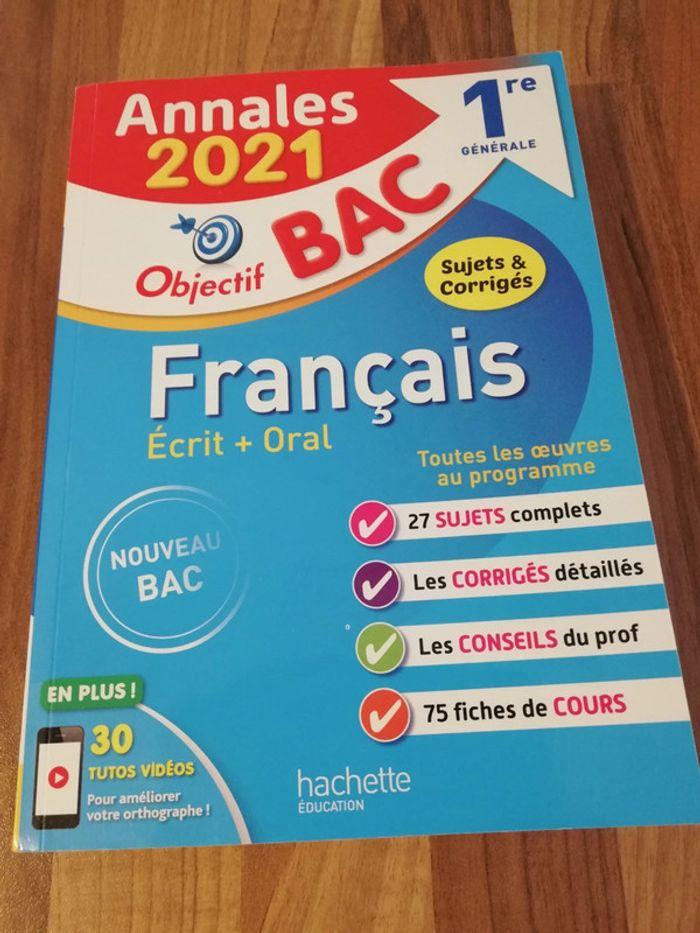 Annales 2021 bac français - photo numéro 1