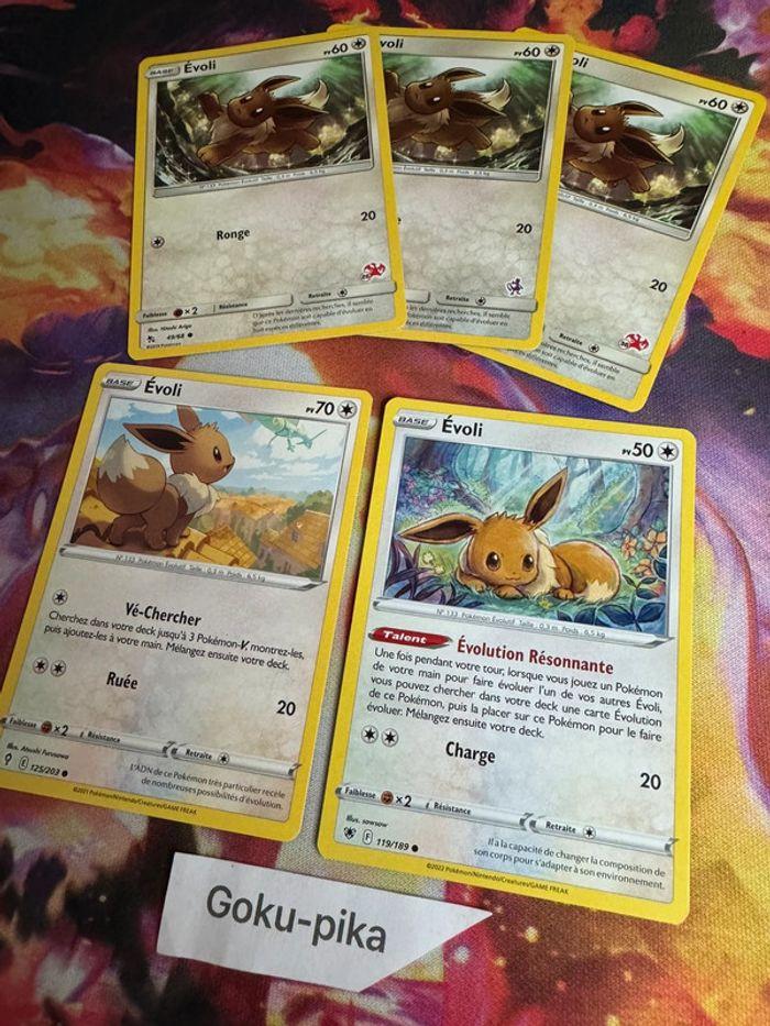 Lot de 5 Cartes Pokémon Evoli avec 3 stamp  Neuve - photo numéro 3