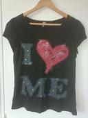 Tee-shirt noir Love me T42