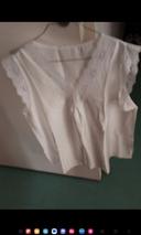 Blouse blanche satin 42