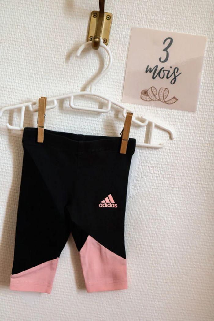 Legging noir et rose, Adidas, 3 mois - photo numéro 1