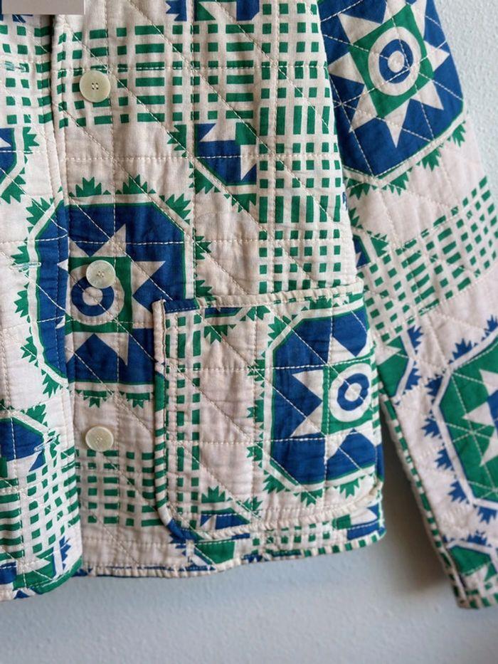 Surchemise Zara matelassée à motifs bleu et vert, taille XS, neuve - photo numéro 5