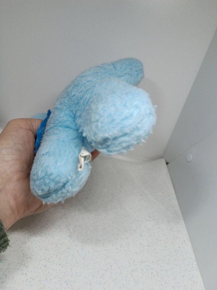 Nounours ours Teddy Bear ourson bleu blue ciel clair vintage petit small minouche tire langue - photo numéro 10