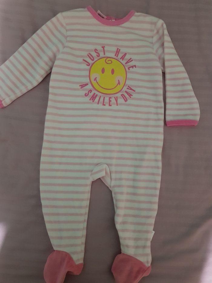 Pyjama grenouillère neuf Smiley World taille 74cm 12 mois - photo numéro 1