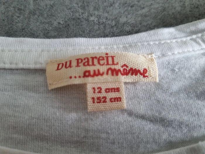 T-shirt à manches longues fille - blanc et rose - 12 ans - DPAM - photo numéro 2