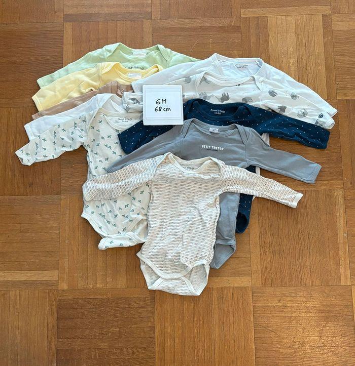 Lot de 10 bodies manches longues 6M