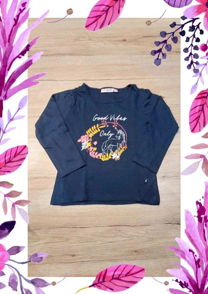 Lot 3 tee-shirts fantaisie manches longues fille 4 ans - photo numéro 2