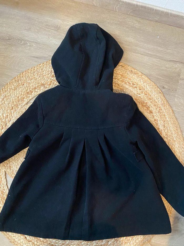 Manteau caban noir à capuche Vinyl Fraise taille 10 ans - photo numéro 2