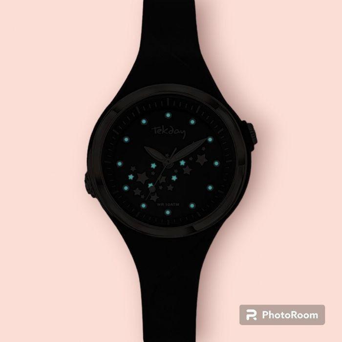 Montre enfant Tekday noire avec étoiles lumineuses - photo numéro 2